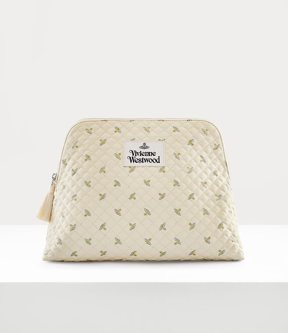 Vivienne Westwood Quilted Large Wash Bag in BEIGE MULTI